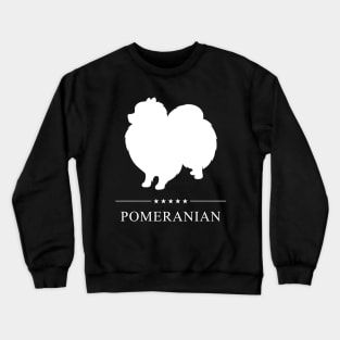 Pomeranian Dog White Silhouette Crewneck Sweatshirt